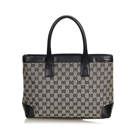 gucci black gray bag|authentic gucci canvas bag.